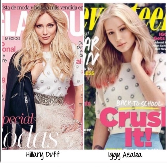 Alice + Olivia Sweaters - Alice + Olivia cream white “Bay” pearl/rhinestone cropped shortsleeve sweater XS